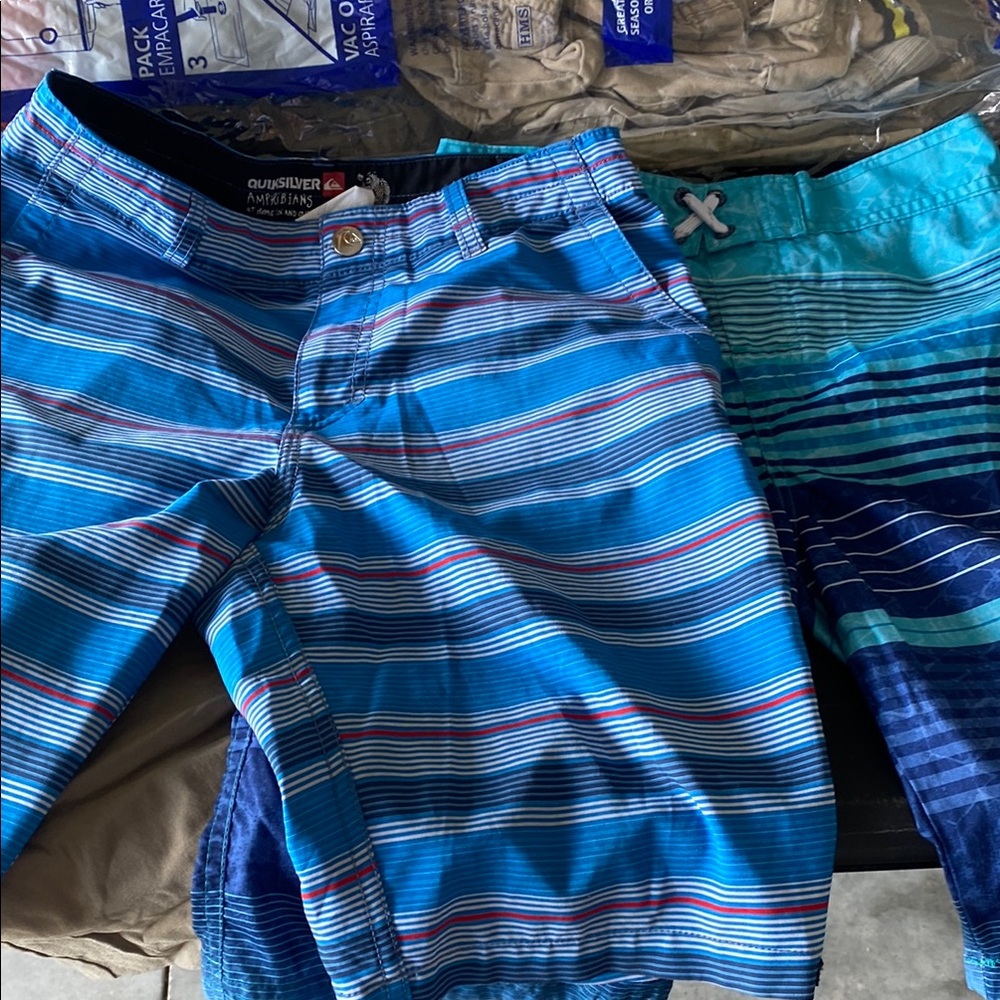 Quiksilver Blue Striped Shorts